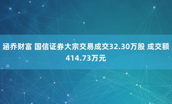 涵乔财富 国信证券大宗交易成交32.30万股 成交额414.73万元